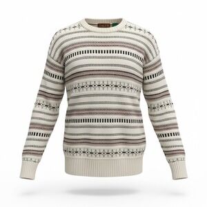 Vintage Oakton Limited Fair Isle Crewneck Sweater Women's L 100% Cotton Y2K